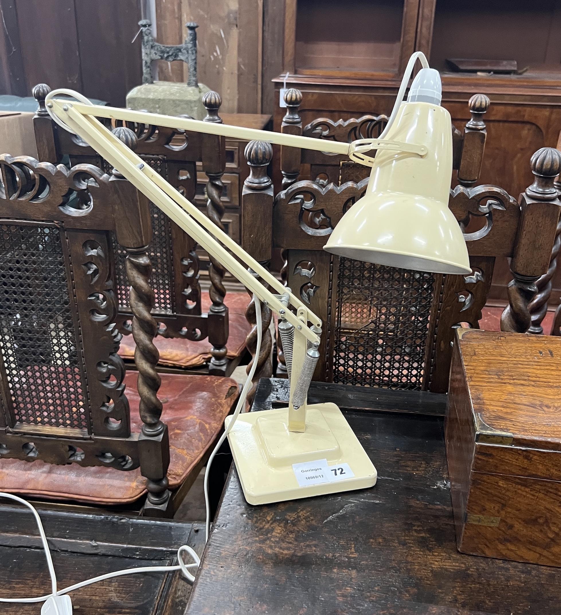 A mid century anglepoise lamp